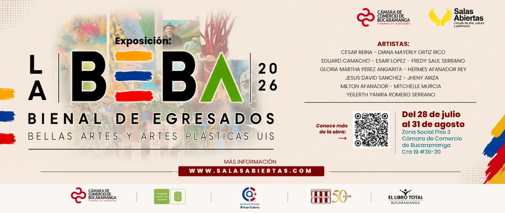 LA BEBA 2026 · Bienal de Egresados de Bellas Artes y Artes Plásticas UIS